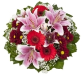 Dominik Blumen und Pflanzen, Blumenstrauß  "Charlotte" mit rosa Lilien - 1