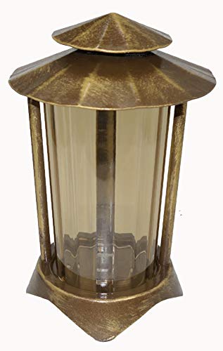 Grablaterne, Grablampe, Grablicht, aus Stahl mit Erdanker 2499 (Bronze pat.) - 1