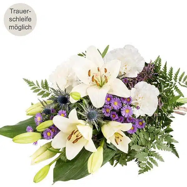 Trauerstrauß mit Schleife, 12 Trauersträuße (Ab € 45)